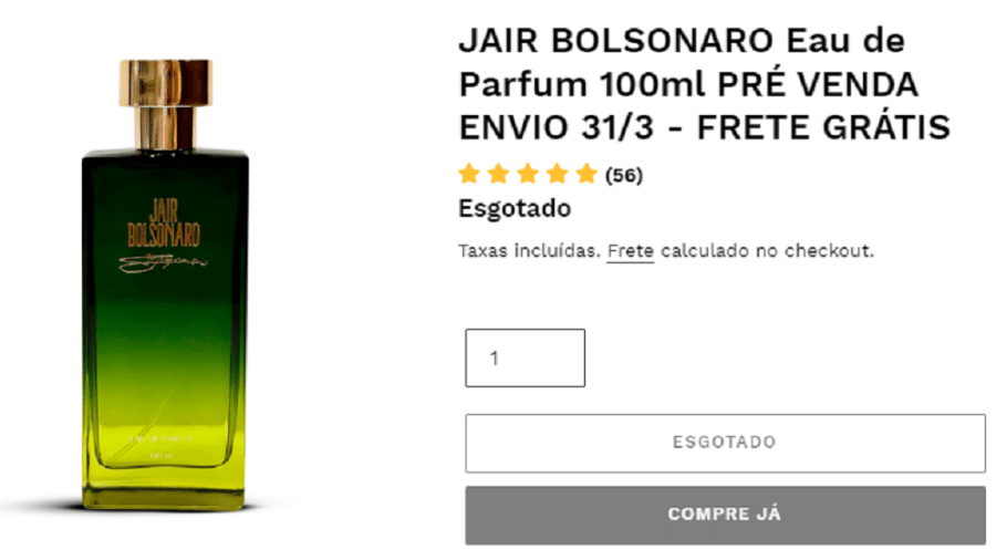 Anúncio de perfume assinado por Bolsonaro  - Reprodução