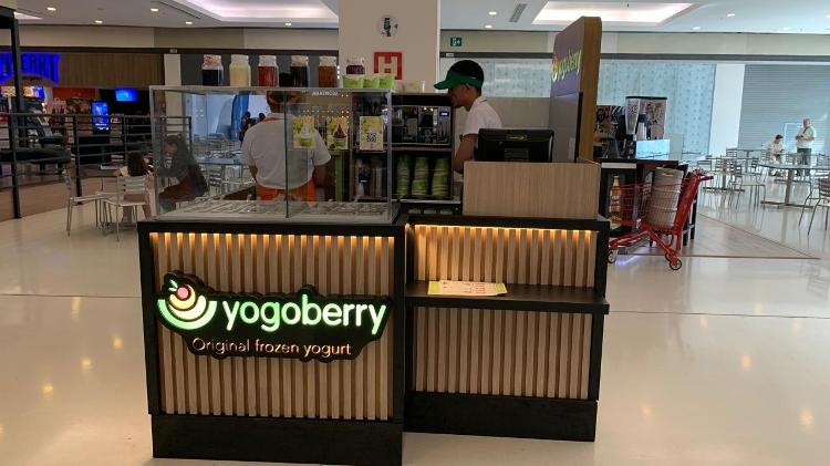 Mini quiosque da Yogoberry tem tamanho de 4 m²