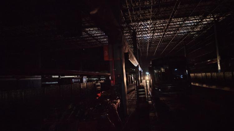 Apagão em São Paulo: vista do terminal de ônibus de Santo Amaro, na zona sul de SP