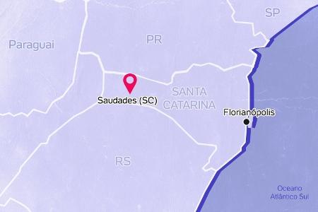 Mapa Saudades SC - Arte/UOL - Arte/UOL