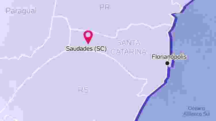 A cidade de Saudades, localizada em Santa Catarina - Arte/UOL - Arte/UOL