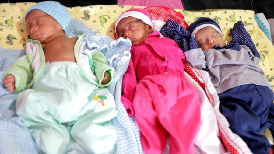Trigêmeos nasceram em 12 de julho em Maués (AM) - Rodrigo Santos/Secretaria de Saúde do Amazonas