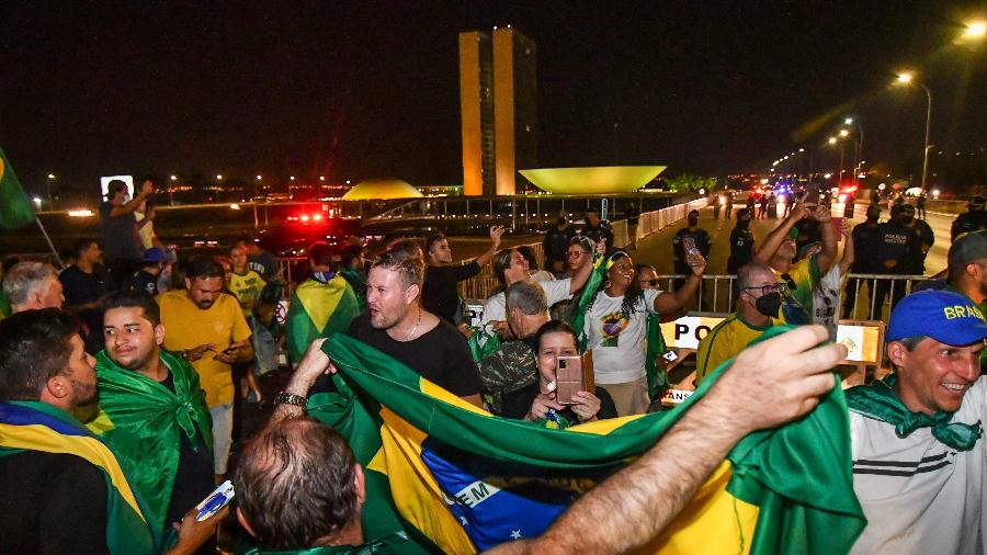 6.set.2021 - Sem oposição da PM do Distrito Federal, apoiadores do presidente Jair Bolsonaro tomam Esplanada dos Ministérios e chegam perto do Congresso Nacional - ANTONIO MOLINA/FOTOARENA/ESTADÃO CONTEÚDO