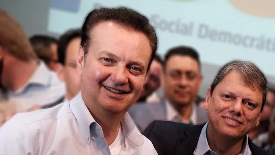 Gilberto Kassab, presidente do PSD, e Tarcísio de Freitas, governador eleito de SP - Reprodução/Twitter
