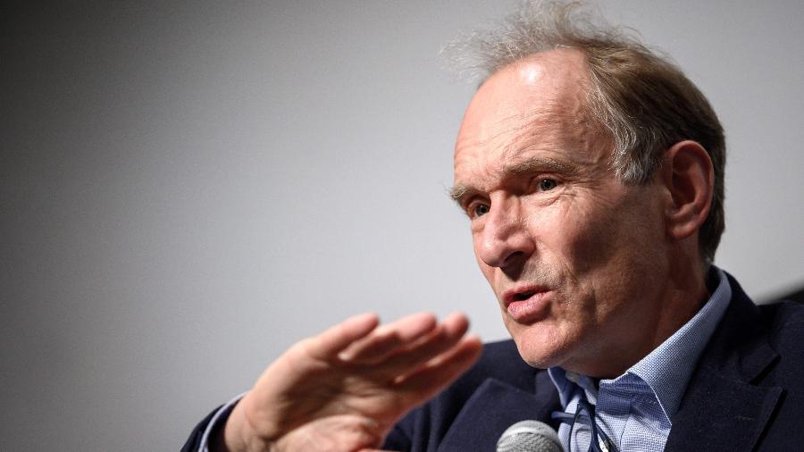 Tim Berners-Lee, inventor da World Wide Web, em Genebra (Suíça) - Fabrice Coffrini/AFP