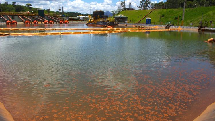 14.jan.2024 - Estação que trata a água do córrego Ferro-Carvão, atingido pela lama que vazou da barragem da Vale em Brumadinho (MG)