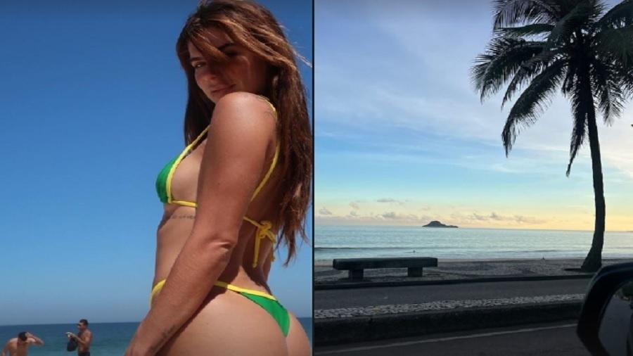 Mariana Goldfarb posta foto com biquíni verde e amarelo