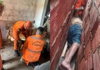 Idoso é resgatado após passar mais de 9 horas preso entre paredes no Ceará - Corpo de Bombeiros Militar do Ceará/Divulgação
