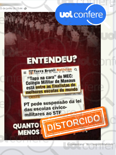 8.jul.2024 - Quatro escolas brasileiras são finalistas do prêmio, nenhuma é cívico-militar 8.jul.2024 - Quatro escolas brasileiras são finalistas do prêmio, nenhuma é cívico-militar