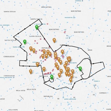 Mapa mostra onde linha especial vai parar para a Virada Cultural Mapa mostra onde linha especial vai parar para a Virada Cultural