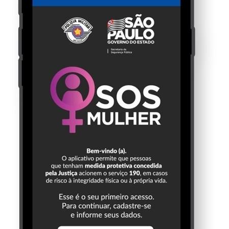 Aplicativo SOS Mulher, do governo do estado de São Paulo - Divulgação