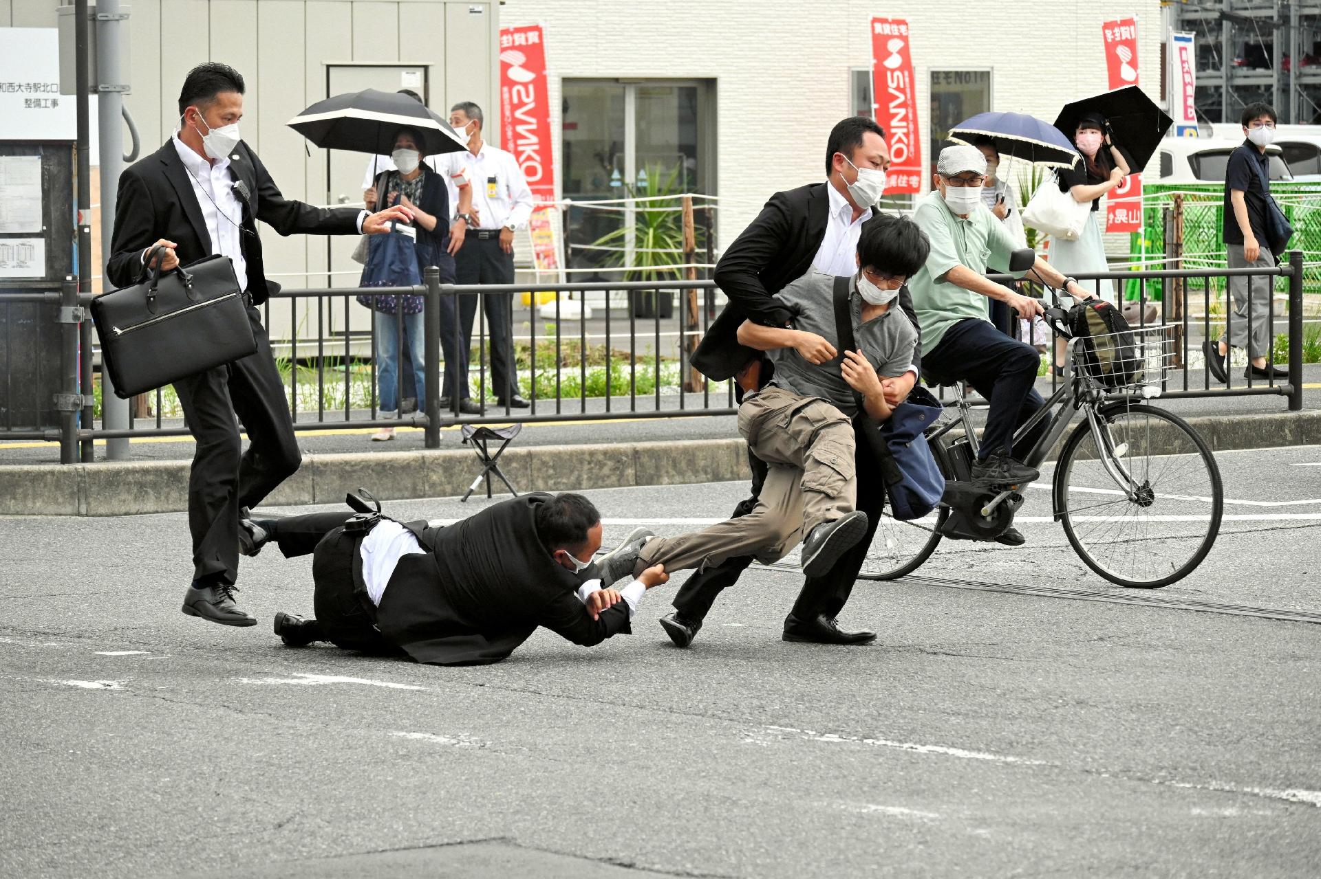 Suspect who shot Shinzo Abe stopped by police in Nara, western Japan - via Asahi Shimbun/REUTERS