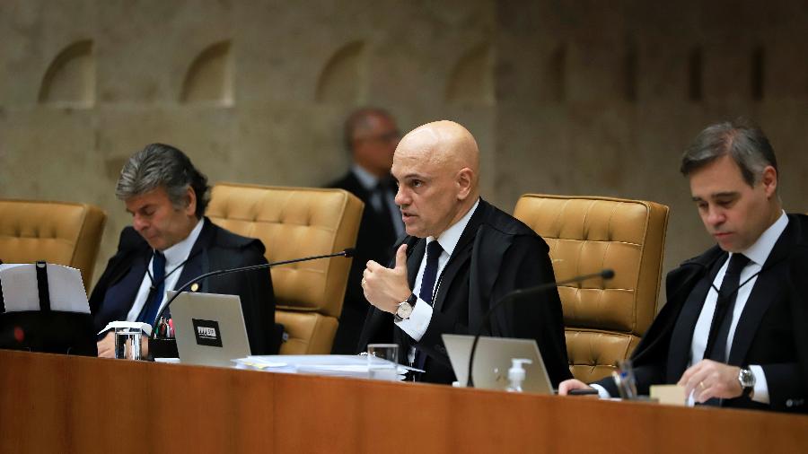 29.nov.2023 - O ministro Alexandre de Moraes, do STF, que propôs a tese acatada pelos ministros da Corte