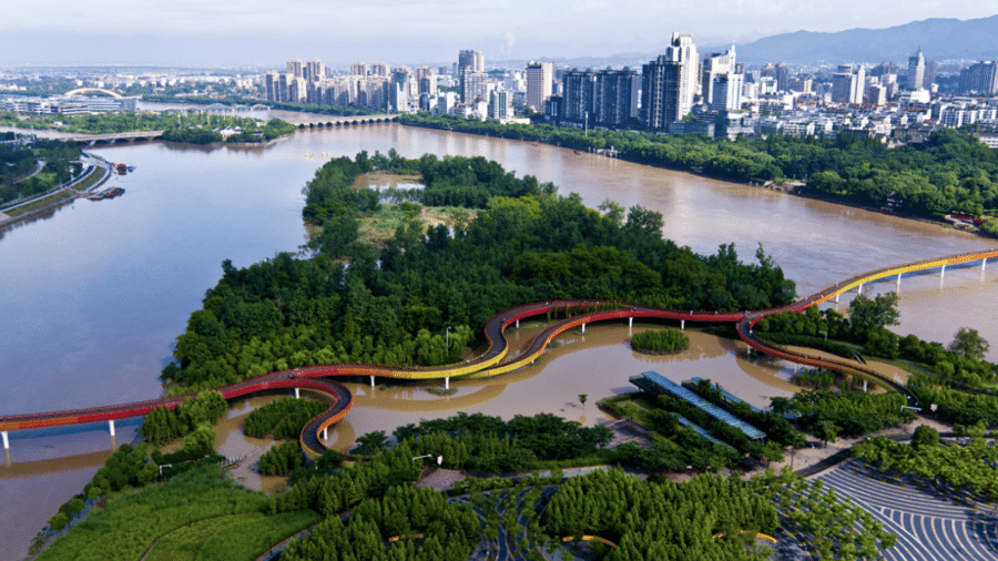 Yanweizhou Park, parque alagável na China