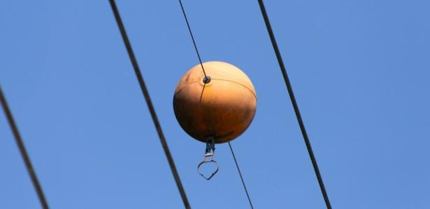 O que é a 'bola de basquete' nos fios de energia e qual sua importância?