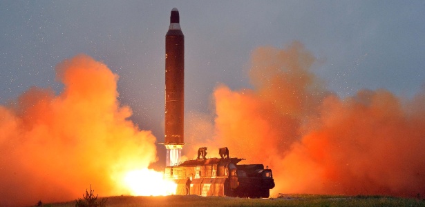 Teste do míssil norte-coreano "Musudan" - KOREAN CENTRAL NEWS AGENCY/NYT