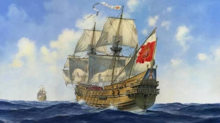 O galeão Nuestra Señora de las Maravillas afundou em 1656, quando se chocou contra um recife perto das Bahamas - ALLEN EXPLORATION