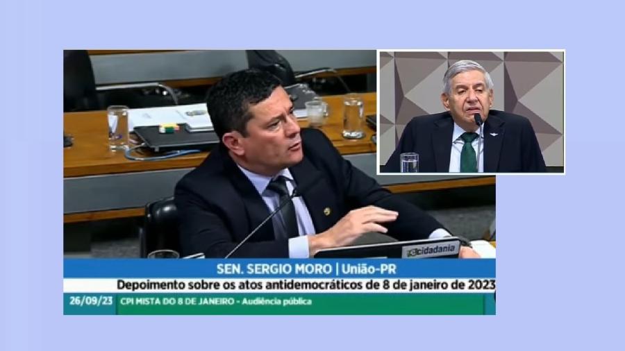 Sergio Moro e Augusto Heleno durante depoimento do general à CPMI do 8 de Janeiro. Qual deles fez o discurso mais golpista?