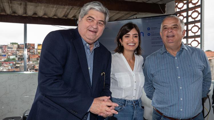 Datena, Tabata Amaral e Márcio França no lançamento da pré-candidatura da deputada à Prefeitura de São Paulo