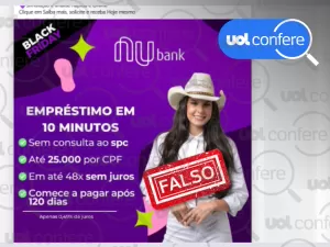 Nubank não tem campanha de empréstimo com Ana Castela