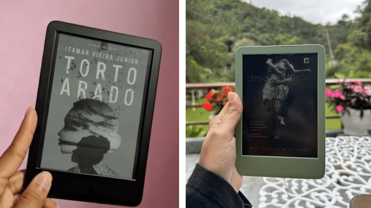 Kindle 2024 é vendido nas cores preta e verde Kindle 2024 é vendido nas cores preta e verde