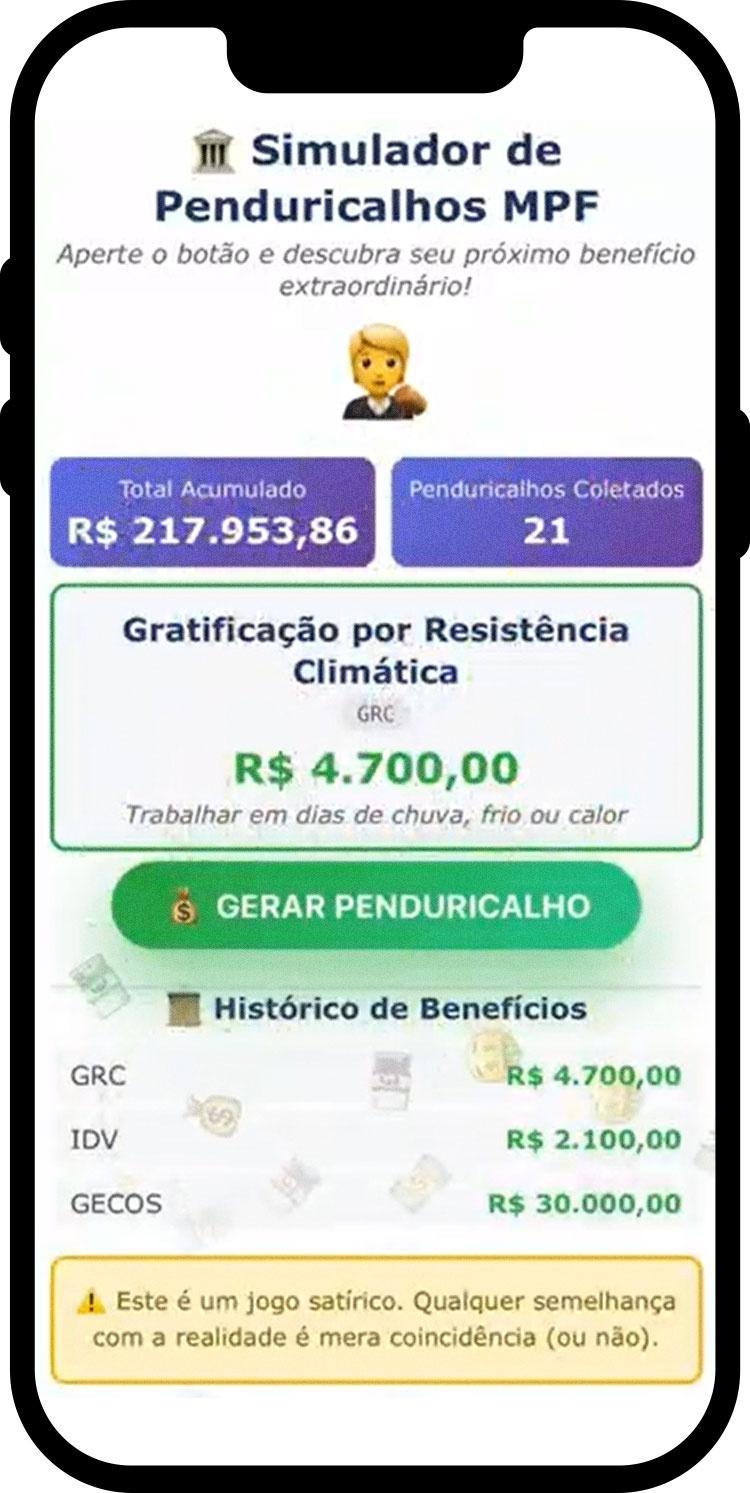 "Simulador de penduricalhos", compartilhado em grupos de procuradores