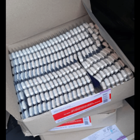 Comprimidos de azitromicina apreendidos pela Polícia Federal no Pará - PRF/Divulgação