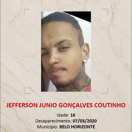 Jefferson Junio Gonçalves Coutinho, de 16 anos, está desaparecido desde março; polícia acredita que ele foi assassinado - Reprodução