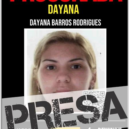 Dayana Barros Rodrigues, ex-namorada de Menor P, era foragida da Justiça do Rio - Disque Denúncia/Divulgação