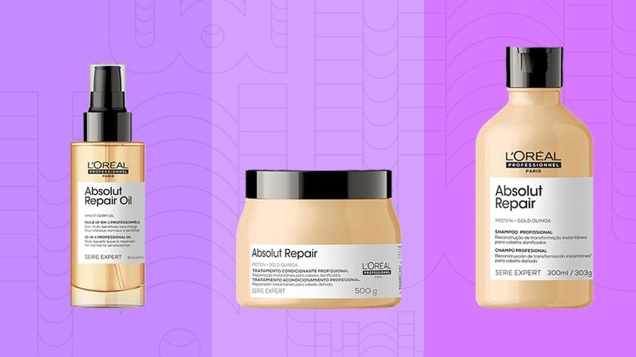 Produtos da linha Absolut Repair, da L'Oréal Professionnel