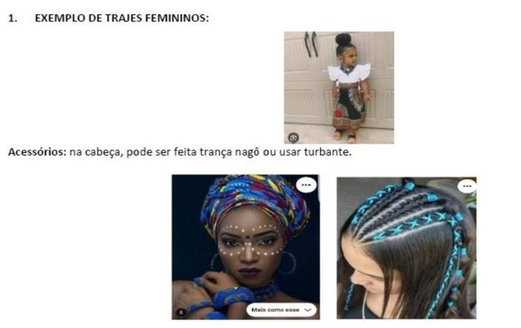 Sugestões e trajes femininos