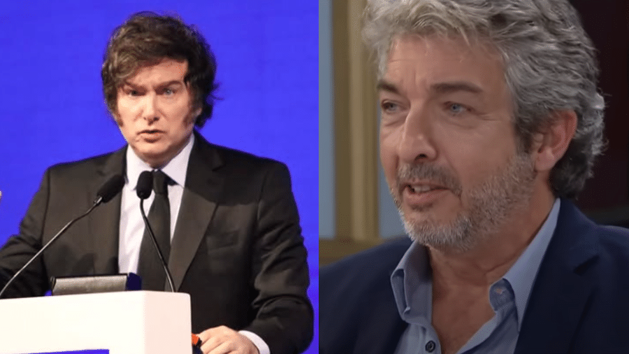 Ricardo Darín (à dir.) virou alvo de ataques de Javier Milei após ironizar preços na Argentina Ricardo Darín (à dir.) virou alvo de ataques de Javier Milei após ironizar preços na Argentina
