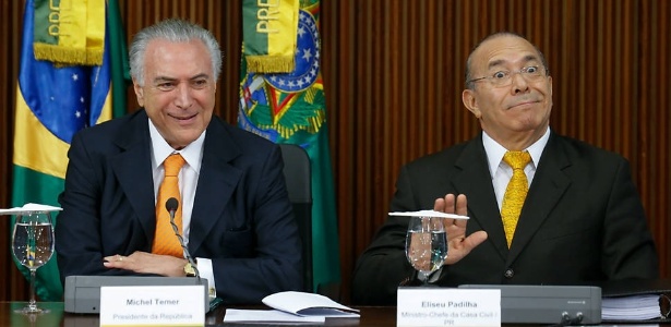 Ministro Eliseu Padilha (Casa Civil), ao lado do presidente Michel Temer - Pedro Ladeira/Folhapress