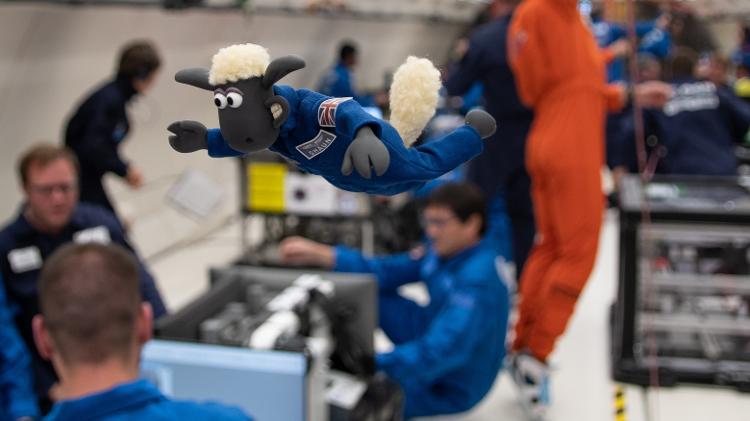 Shaun, o Carneiro em um voo experimental em 2019 para ver como ele se porta na microgravidade - ESA/Aardman - ESA/Aardman