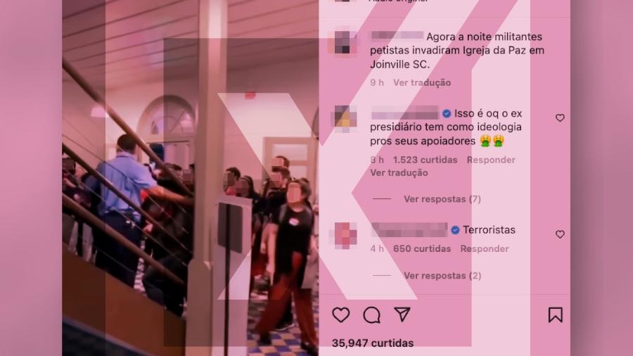 19.out.2022 - É falso que militantes petistas invadiram a Paróquia da Paz, em Joinville (SC) - Projeto Comprova
