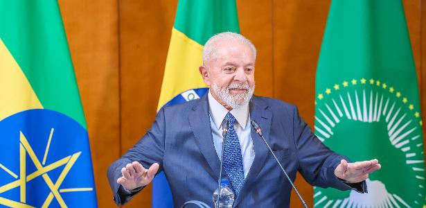 O presidente Lula em visita à Etiópia, onde deu declarações sobre o conflito entre Israel e Hamas