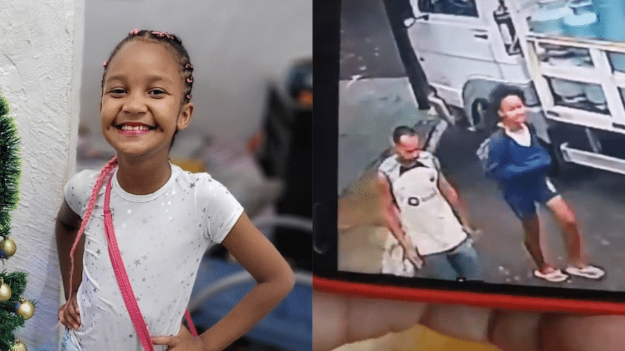 Sophia Ângelo Veloso da Silva, 11, foi morta no Rio de Janeiro; câmera flagrou o suspeito andando ao lado da menina