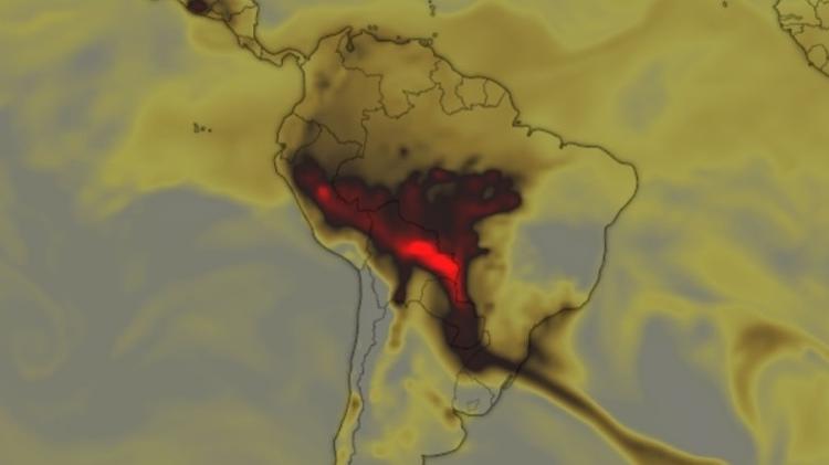 Mapa de calor mostra focos espalhados por Amazônia e Cerrado às 8h desta quinta-feira (12)