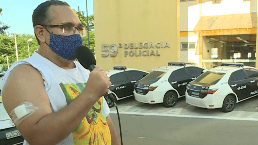 O professor de artes Marco Aurélio Moraes, atingido por um tiro em Duque e Caxias (RJ) - Reprodução/TV Globo