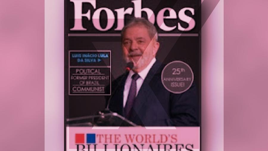09.jun.2022 - É falsa imagem que aponta que Lula integra o ranking de bilionários da revista Forbes - Projeto Comprova