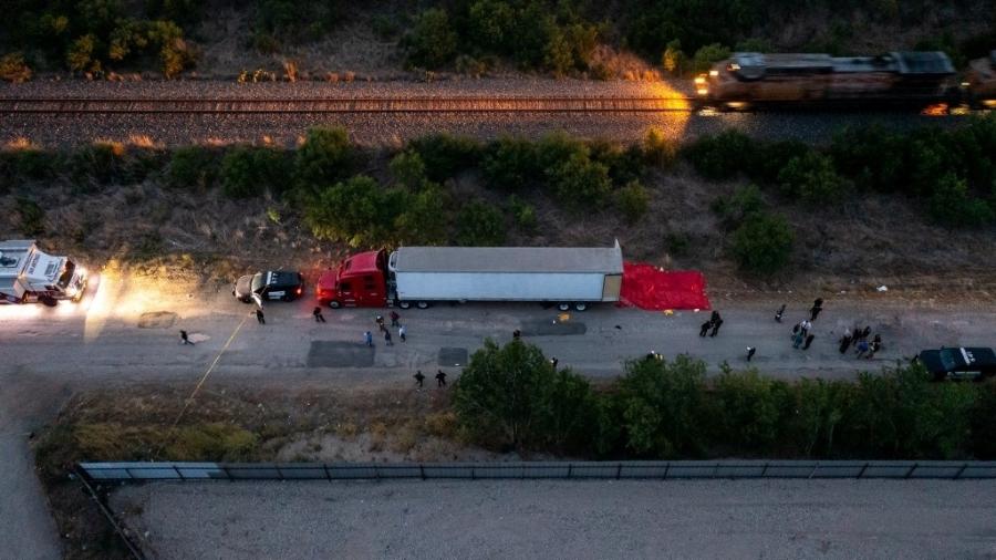Caminhão foi encontrado em San Antonio, no Texas (EUA) - Jordan Vonderhaar / GETTY IMAGES NORTH AMERICA / Getty Images via AFP