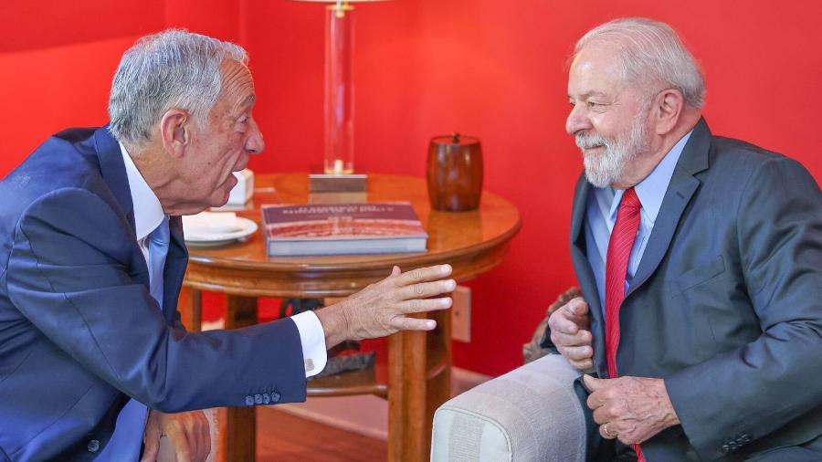 O presidente de Portugal, Marcelo Rebelo de Sousa, e Lula em encontro em São Paulo no ano passado - Ricardo Stuckert - 03.jul.22