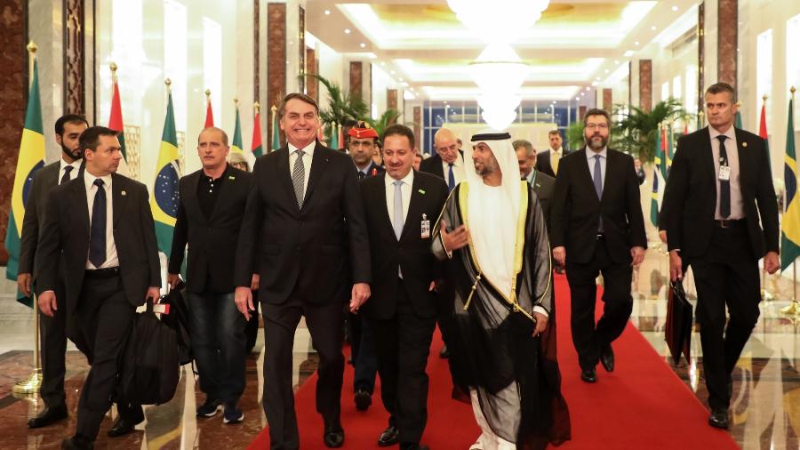 26.out.2019 - Bolsonaro na cidade de Abu Dhabi, em visita oficial aos Emirados Árabes Unidos - Clauber Cleber Caetano/PR