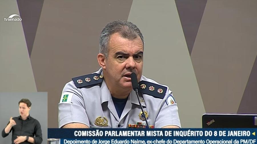 Ex-comandante de Operações da Polícia Militar do Distrito Federal, o coronel Jorge Eduardo Naime Barreto em depoimento à CPMI do 8 de janeiro