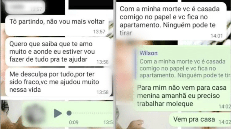 Prints da última conversa do carteiro com a esposa