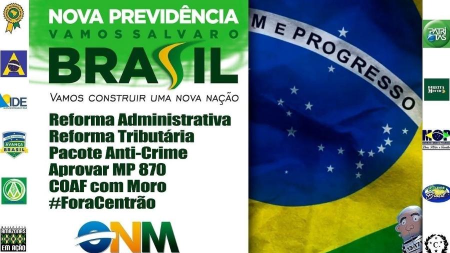 21.mai.2019 - Imagem de convocação para manifestação pró-Bolsonaro - Reprodução/Facebook Avança Brasil
