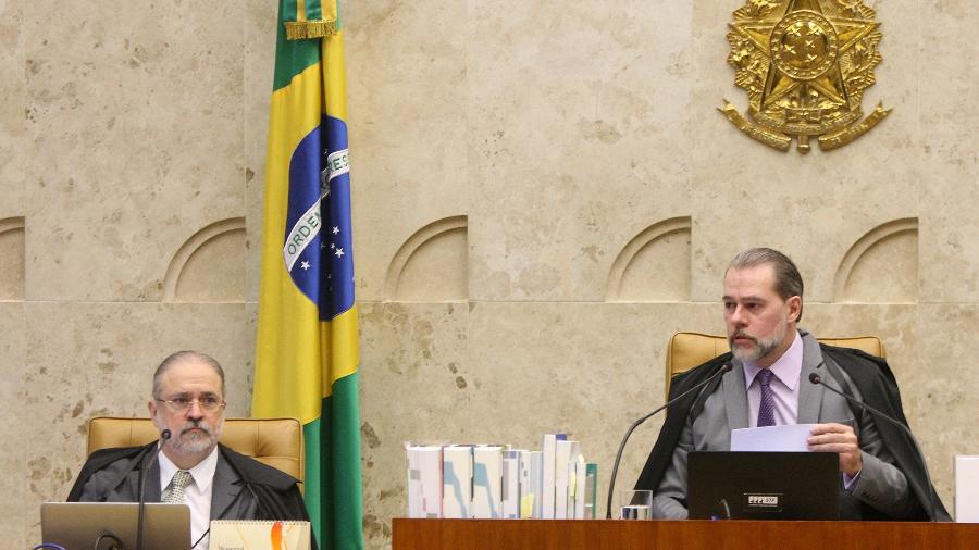 20.nov.2019 - O ministro do STF (Supremo Tribunal Federal) Dias Toffoli e o procurador-geral da República, Augusto Aras