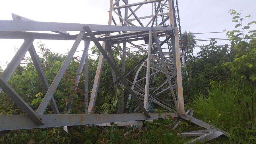 Indígenas derrubam torre de transmissão no Maranhão em protesto pela falta de medidas de compensações financeiras e ambientais - Luciano Guajajara/Divulgação