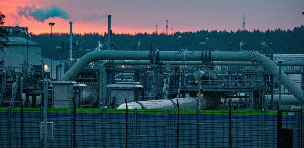 7 jan. 2022 - Estação de recebimento de gás do gasoduto Nord Stream 2, em Mecklemburgo-Pomerânia Ocidental, Lubmin, Alemanha