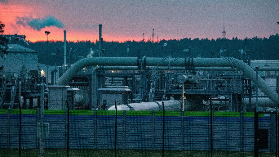7 jan. 2022 - Estação de recebimento de gás do gasoduto Nord Stream - Stefan Sauer/picture aliança via Getty Images